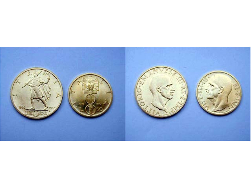 100 + 50 Lire 1936 XIV (Littore)