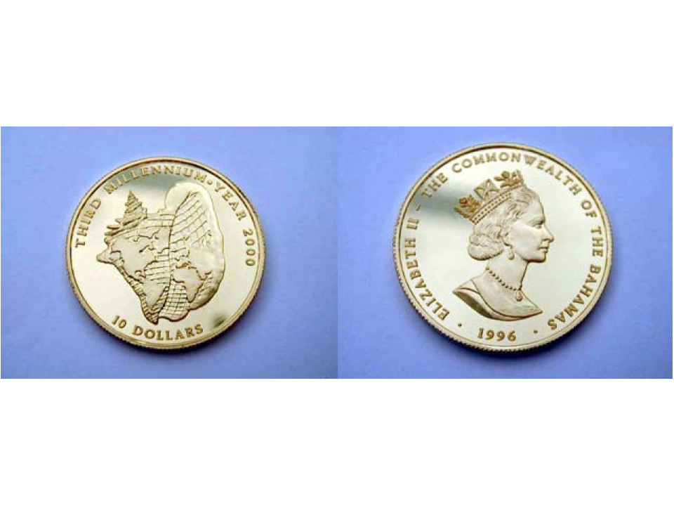 Bahamas, 5 Dollars 1996 Third Millennium