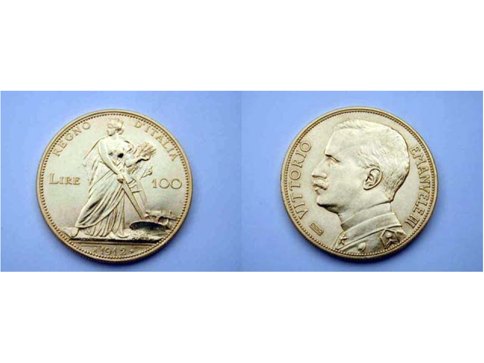 Vitt. Eman. III, 100 Lire 1912 Aratrice