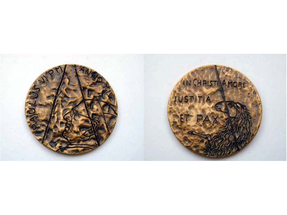 Vatican, Paul VI, "Il Sacrificio" Year XIV, Copper