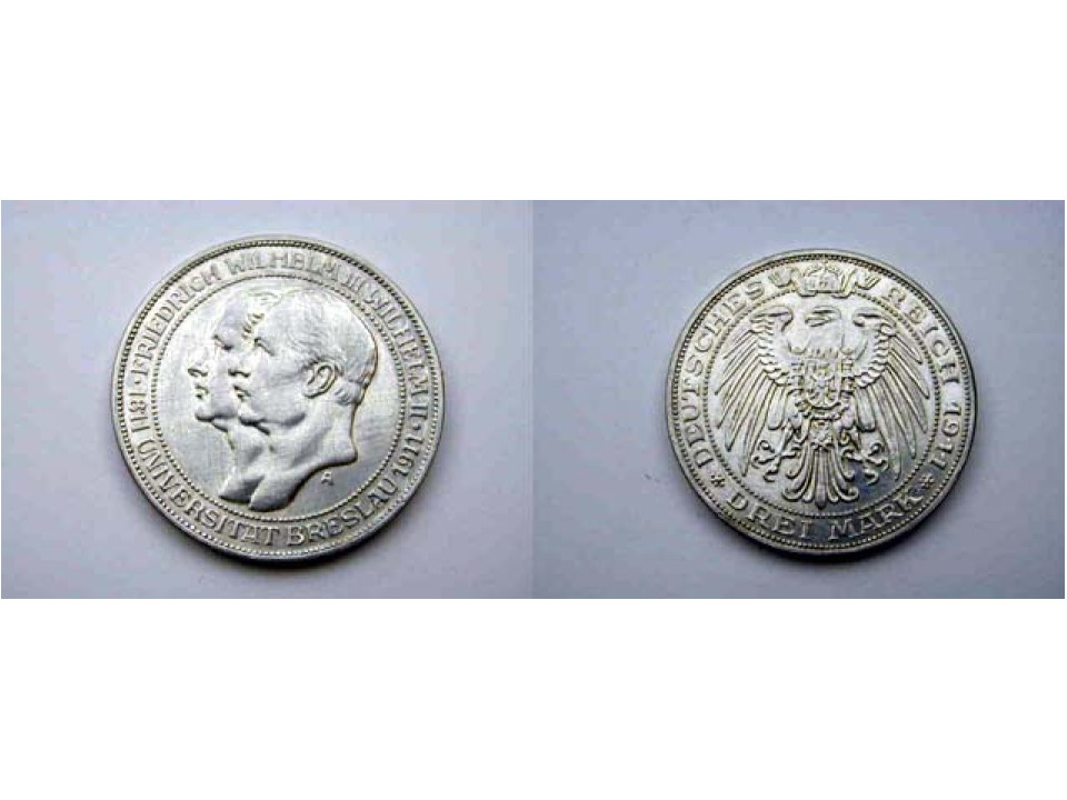 Germany, Prussia, Wilhelm II, 3 Marks 1911 A