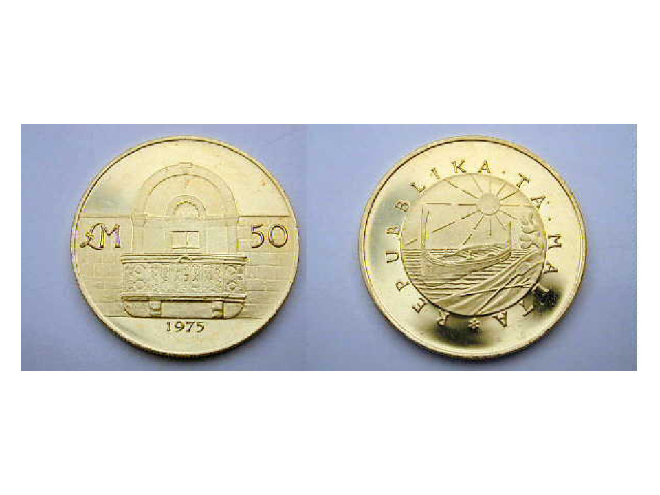 Malta, 50 Pounds 1975