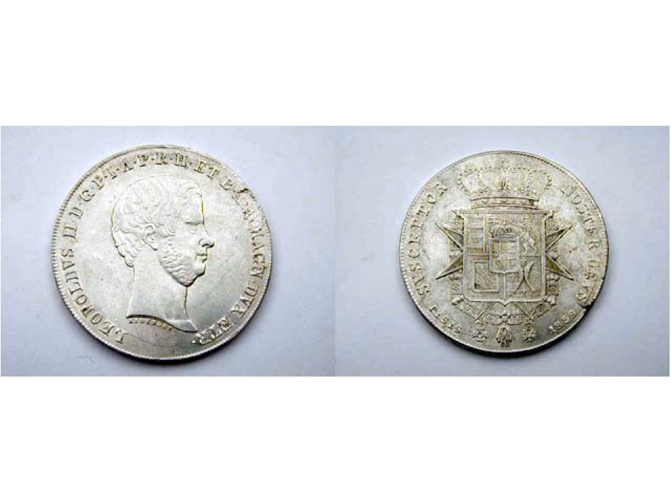 Florence, Leopoldo II, Francescone of 10 Paoli 1859, Silver