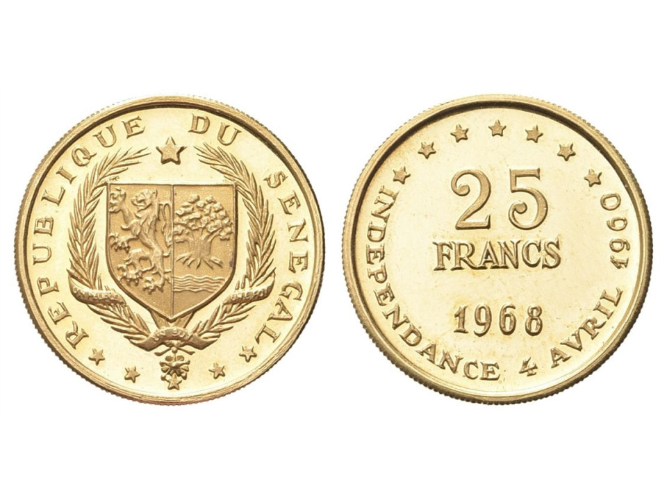 Senegal, 25 Francs 1968