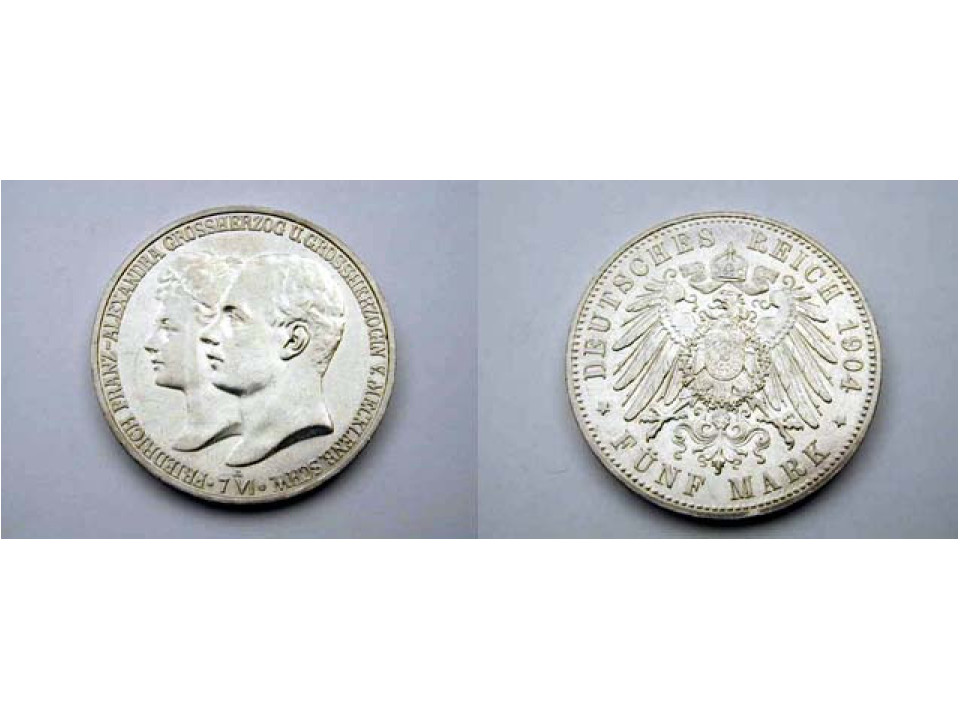Germania, Mecklenburg-Schwerin, Friedrich Franz IV, 5 Marchi 190