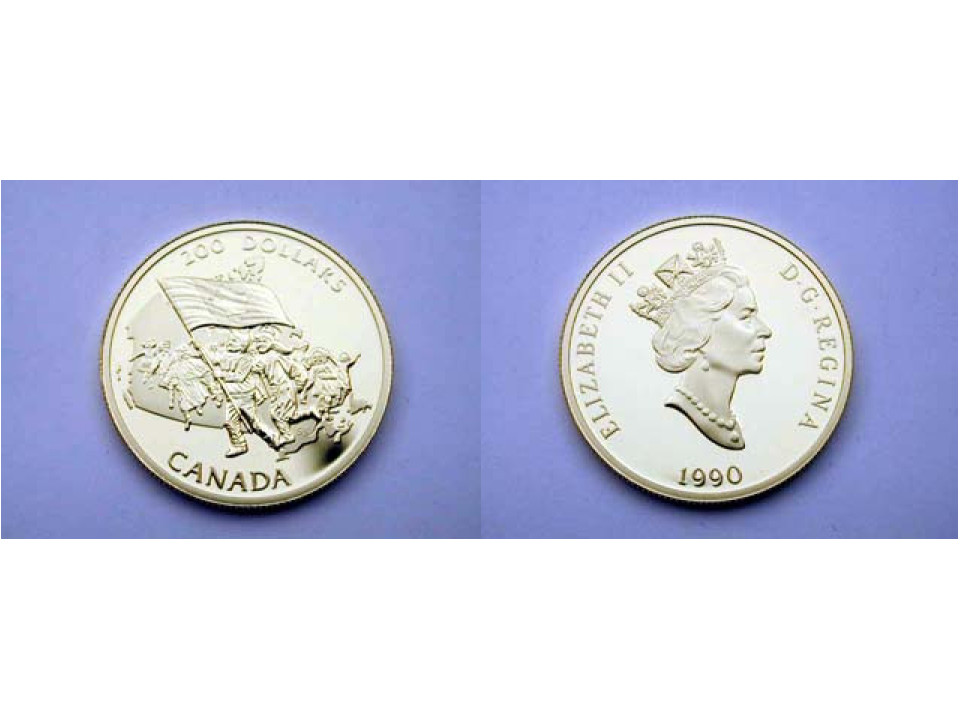 Canada, 200 Dollari 1990 Bandiera