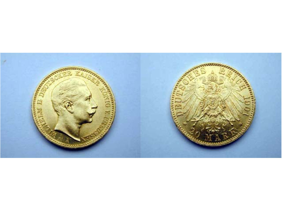 Germany, Prussia, Wilhelm II, 20 Marks 1901 A