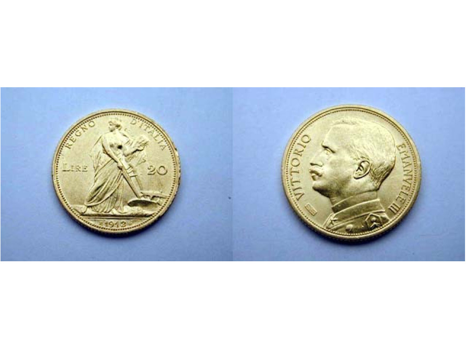 Vittorio Emanuele III, 20 Lire 1912 "Aratrice"