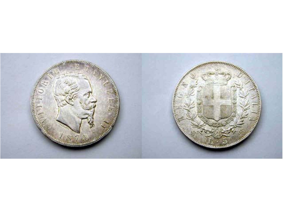 Vittorio Emanuele II, 5 Lire 1874 M