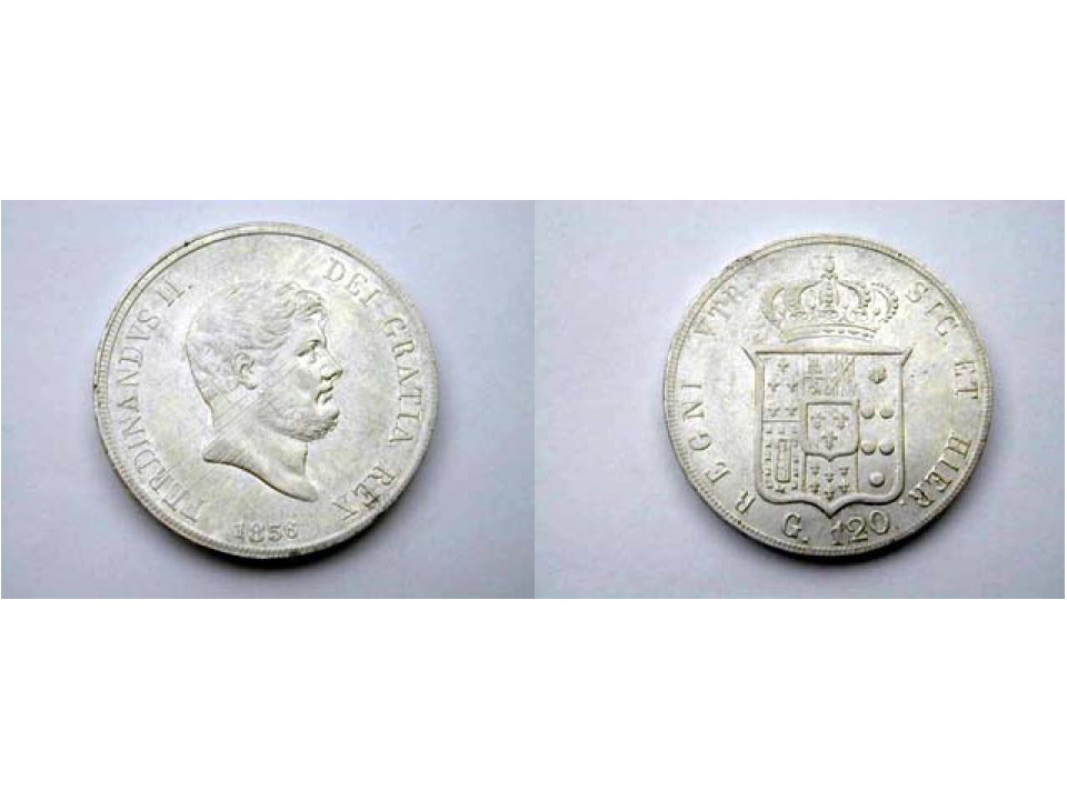 Naples, Ferdinando II of Bourbon, Piastra of 120 Grana 1856, Silver