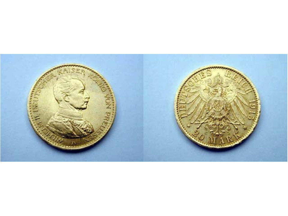 Germany, Prussia, Wilhelm II, 20 Marks 1915 A