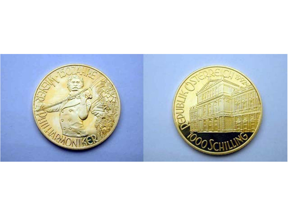 Austria, 1,000 Schilling 1992 Strauss