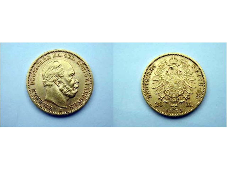 Germany, Prussia, Wilhelm I, 20 Marks 1873 B