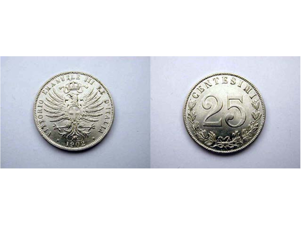 Vittorio Emanuele III, 25 Centesimi 1902