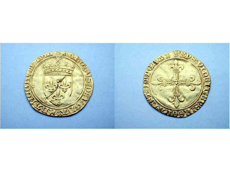 France, Charles VIII of Valois (1483-1498), Écu d'or, Montpellier