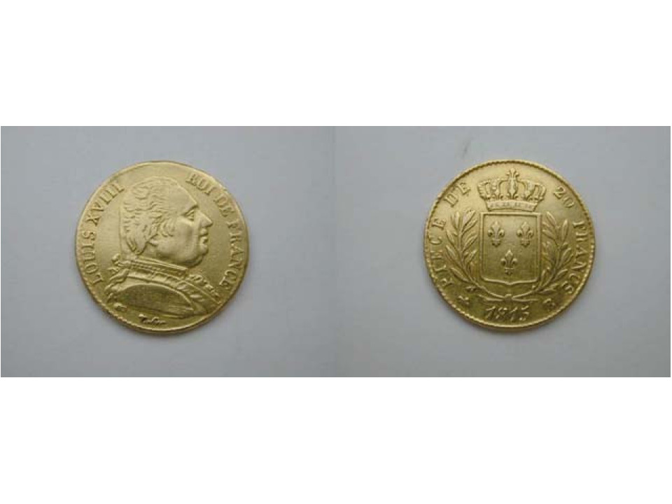 Francia, Luigi XVIII 20 Franchi 1815 B (Rouen)