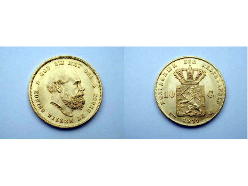 Netherlands, William III, 10 Gulden 1877