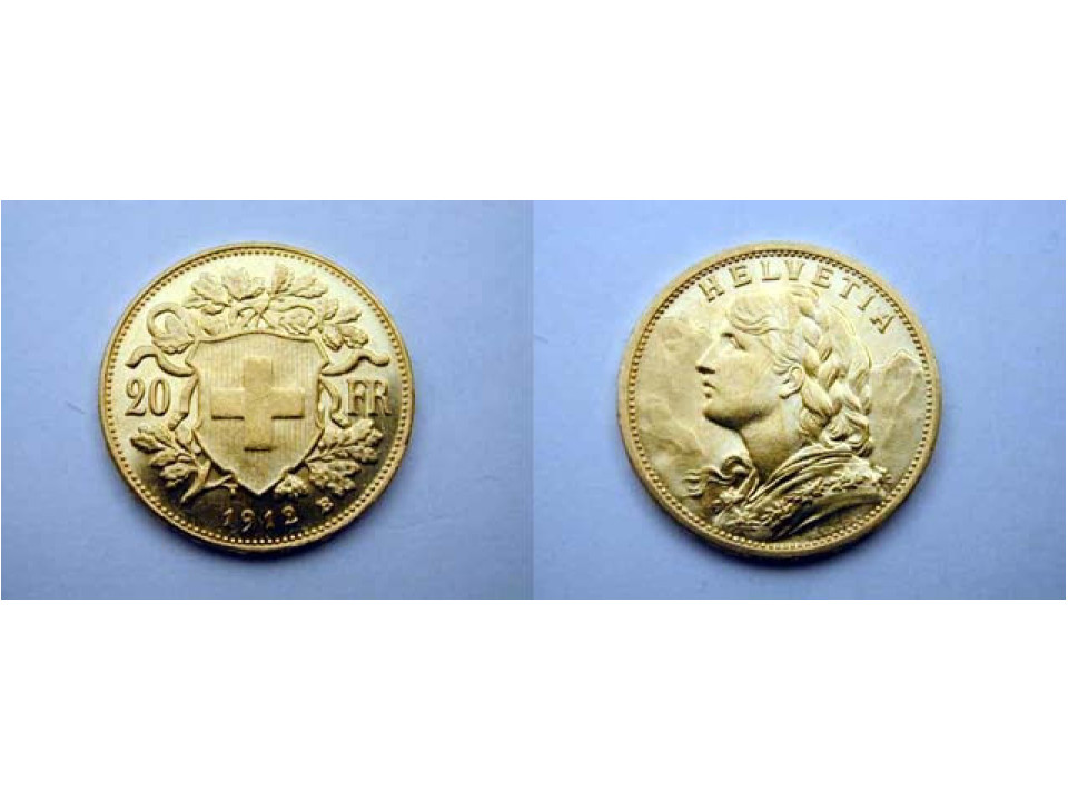 Switzerland, 20 Francs 1912