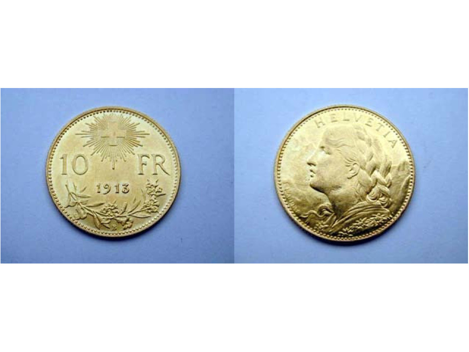 Switzerland, 10 Francs 1913