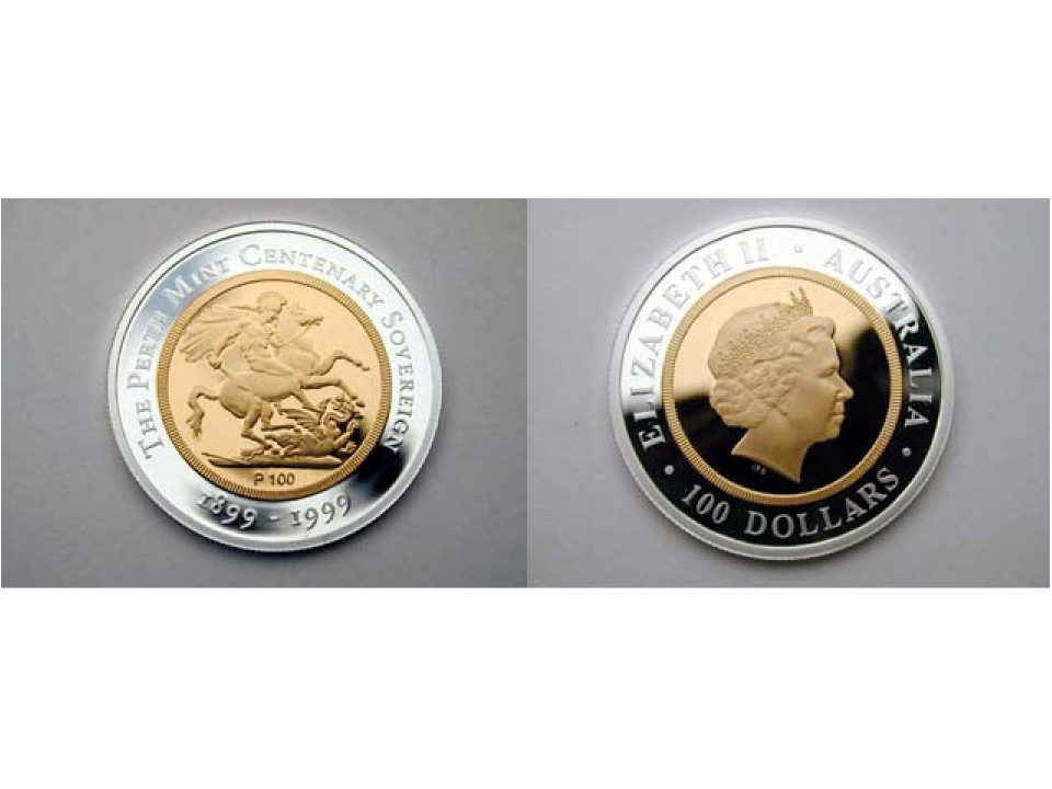 Australia, 100 Dollari 1999 Centenario Sovereign