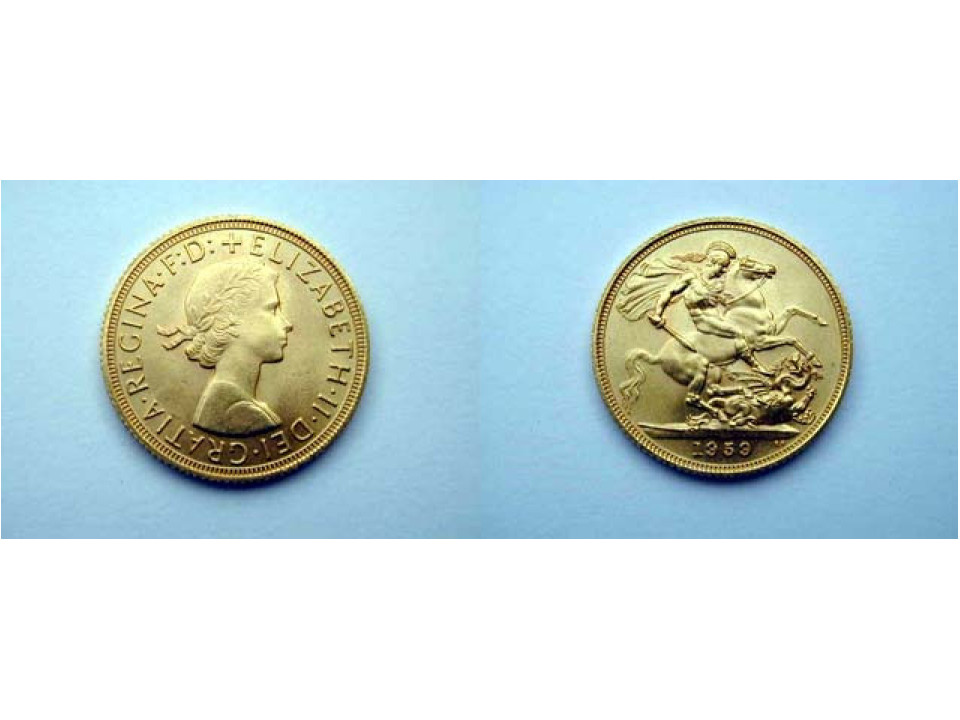 Great Britain, Sovereign 1959 (lowest mintage year)
