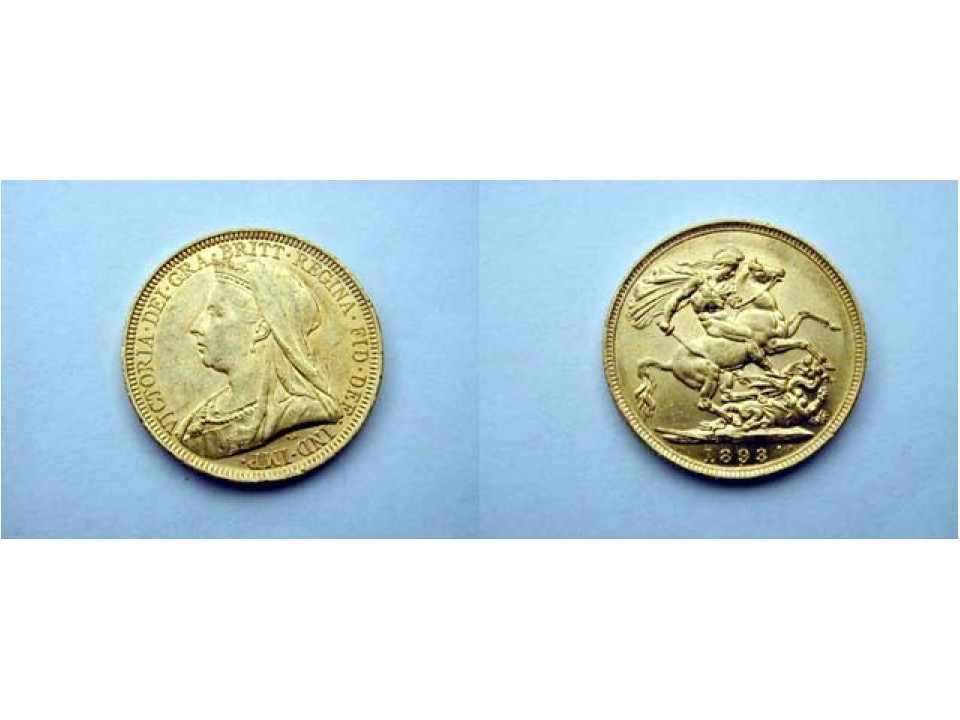 Australia, Vittoria, 1 Sterlina 1893 S Velata