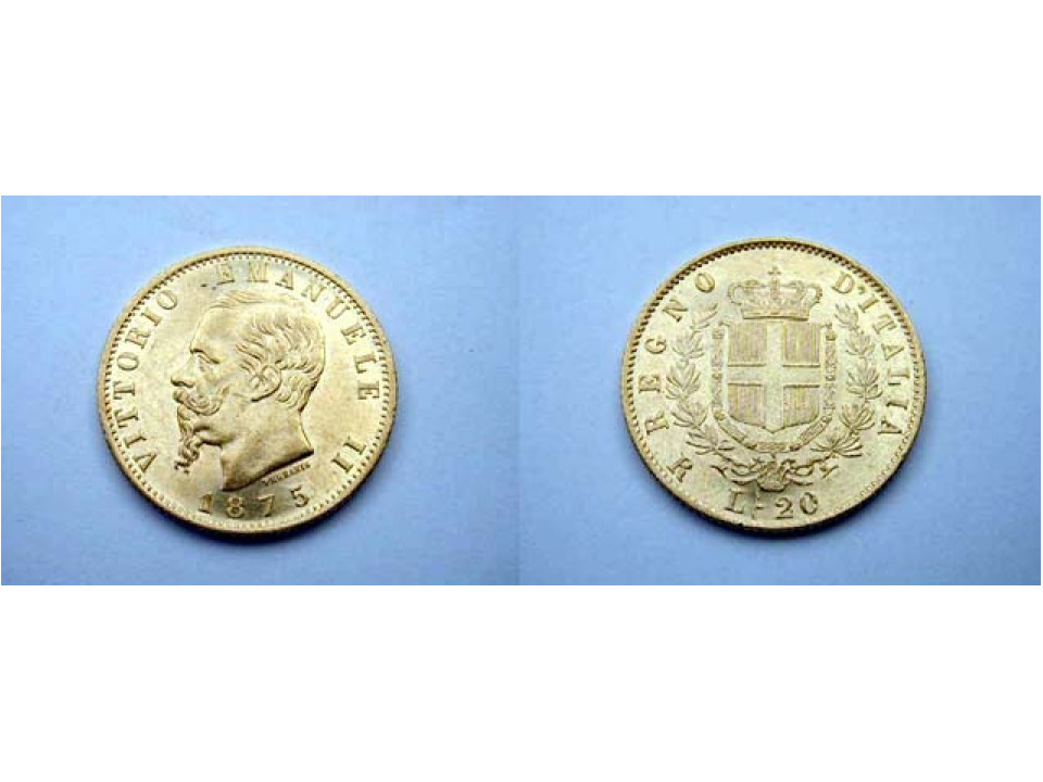 Vitt. Eman. II, 20 Lire 1875 Roma
