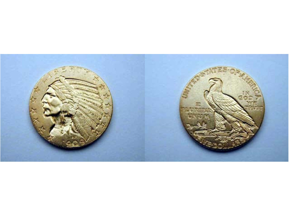 United States, 5 Dollars Indian Head 1909 Denver