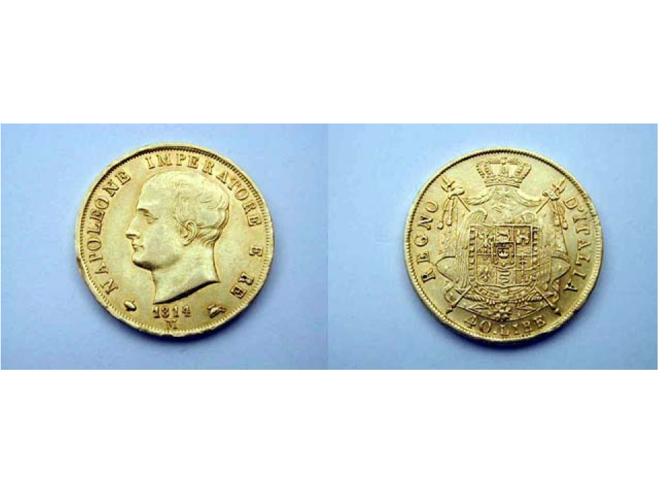 Milan, Napoleon I, King of Italy, 40 Lire 1814