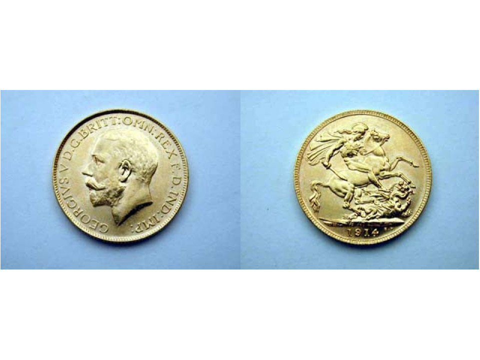 Australia, George V, Sovereign 1914 P