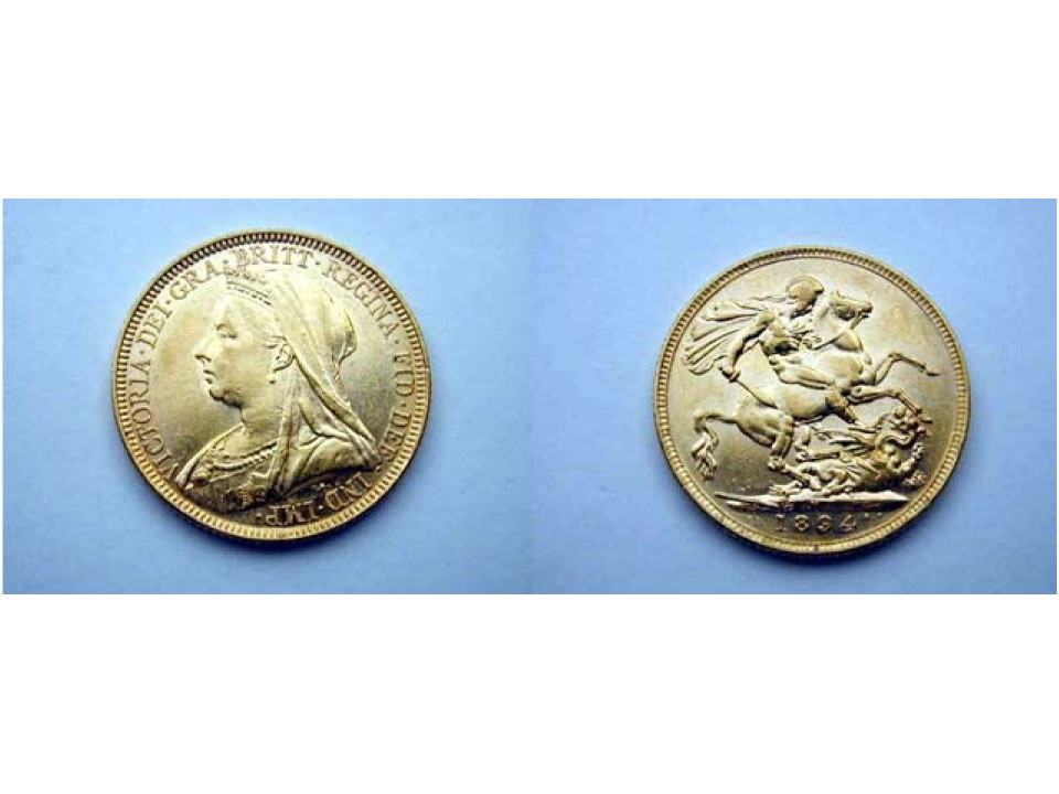 Australia, Victoria, Sovereign 1894 M Veiled Head