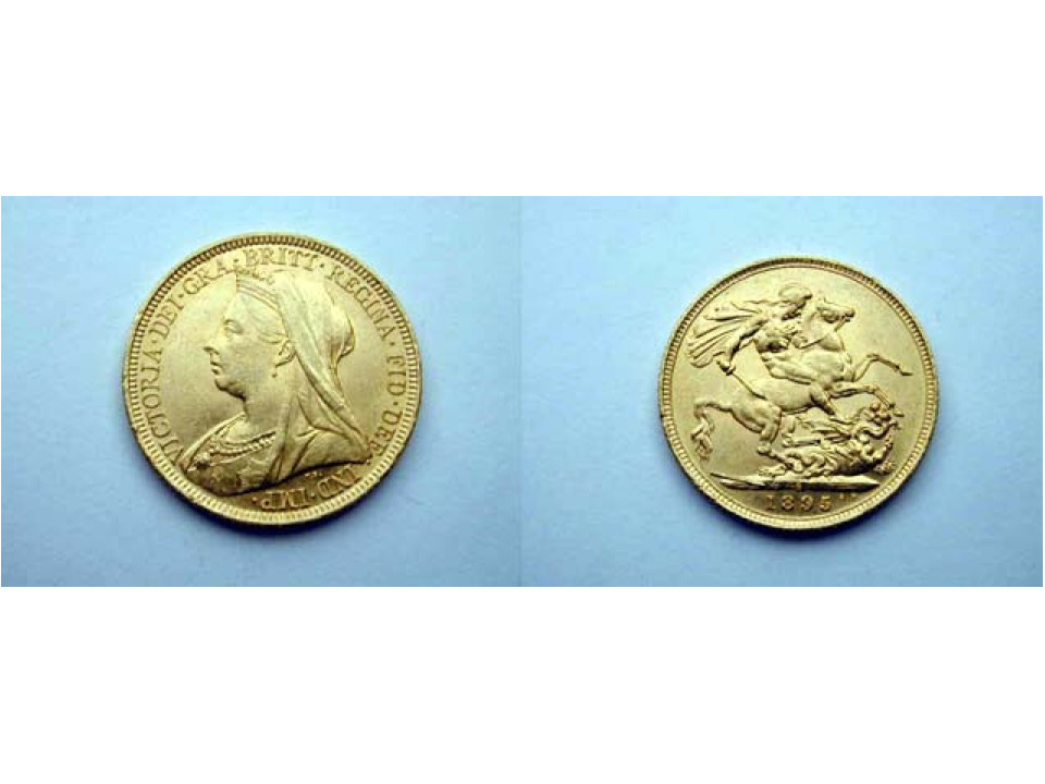 Australia, Victoria, Sovereign 1895 S Veiled Head