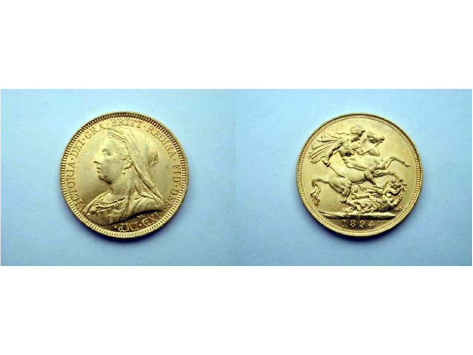 Australia, Victoria, Sovereign 1894 S Veiled Head