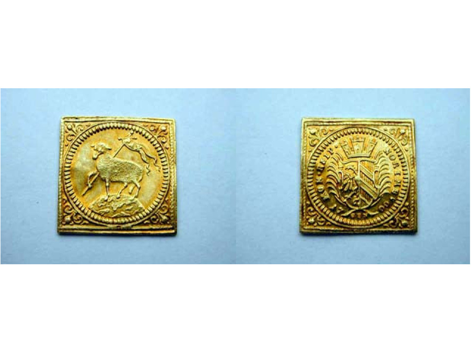Germany, Nuremberg, 1/2 Ducat Klippe, 1700, GFN