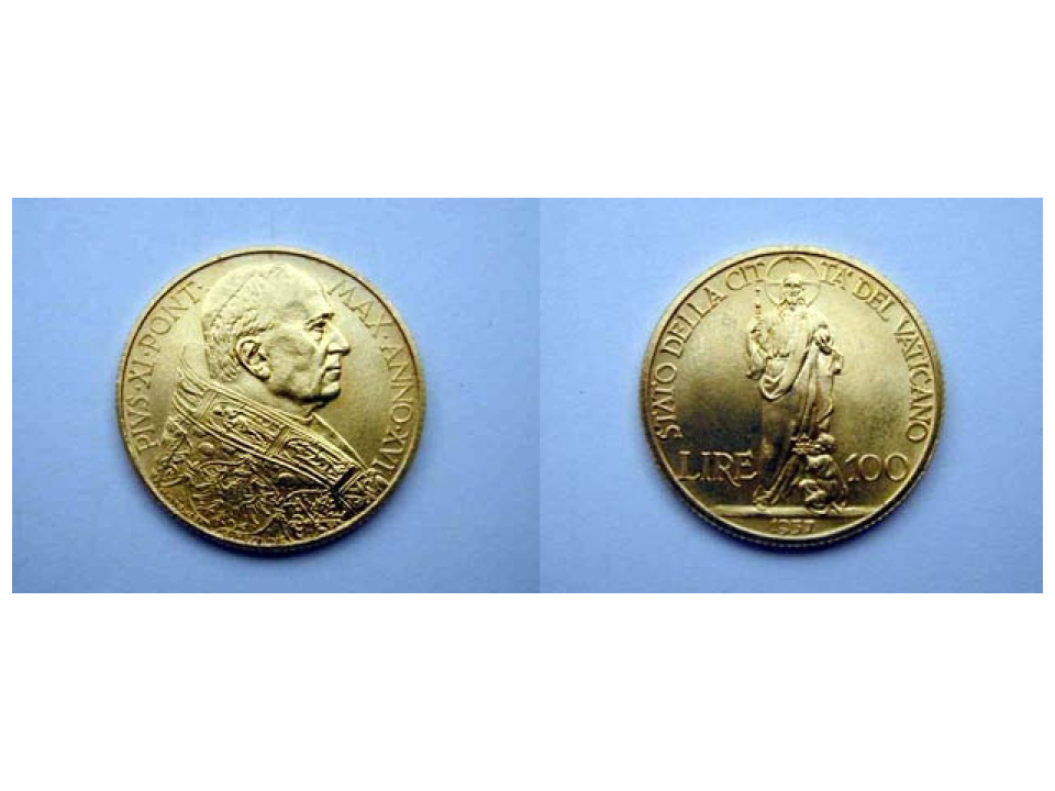 Pio XI, 100 Lire 1937