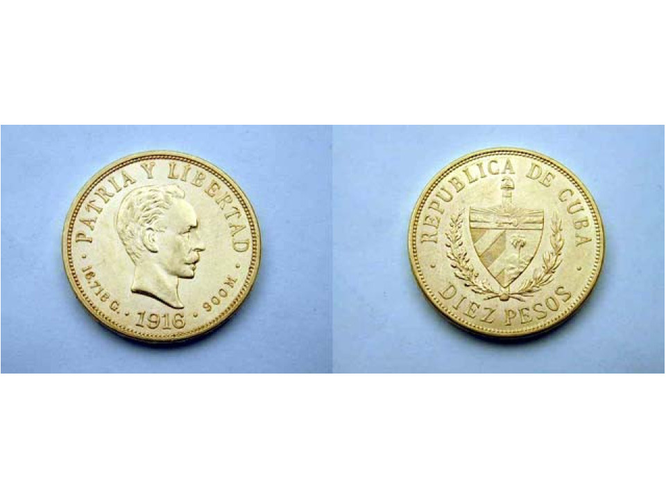 Cuba, 10 Pesos 1916