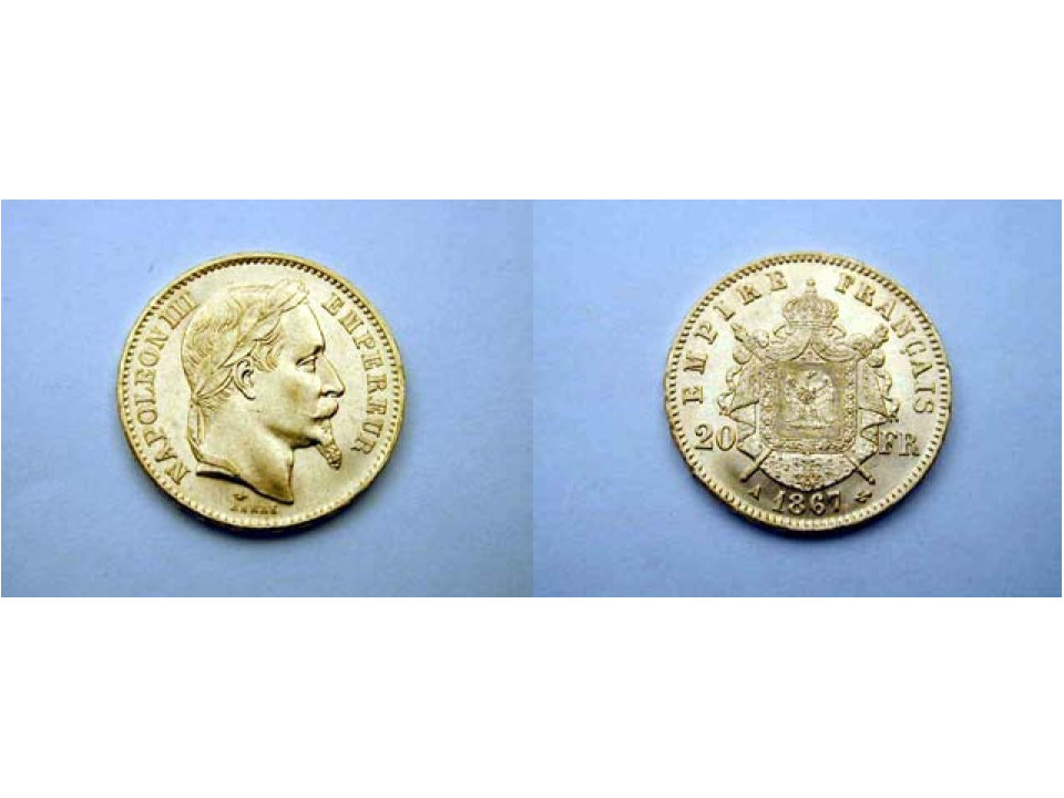 Francia, Napoleone III 20 Franchi 1867 A