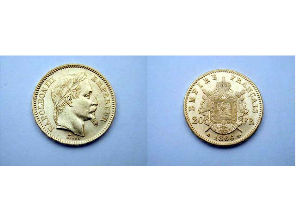 Francia, Napoleone III 20 Franchi 1866 A