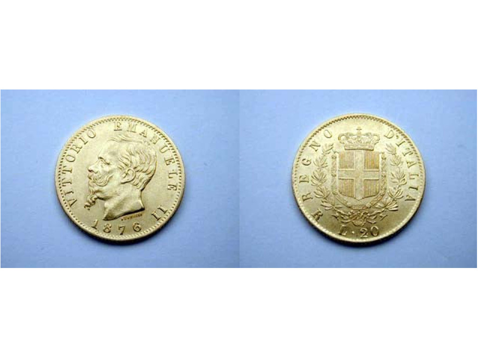 Vitt. Eman. II, 20 Lire 1876 Roma