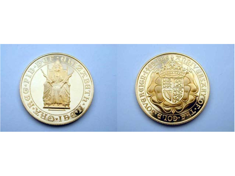 Gran Bretagna, 1 Sterlina 1989 (500 anni Gold Sovereign)