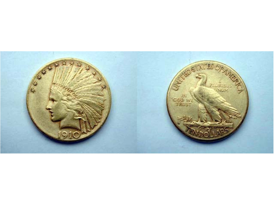 United States, 10 Dollars 1910 Denver, Indian Head