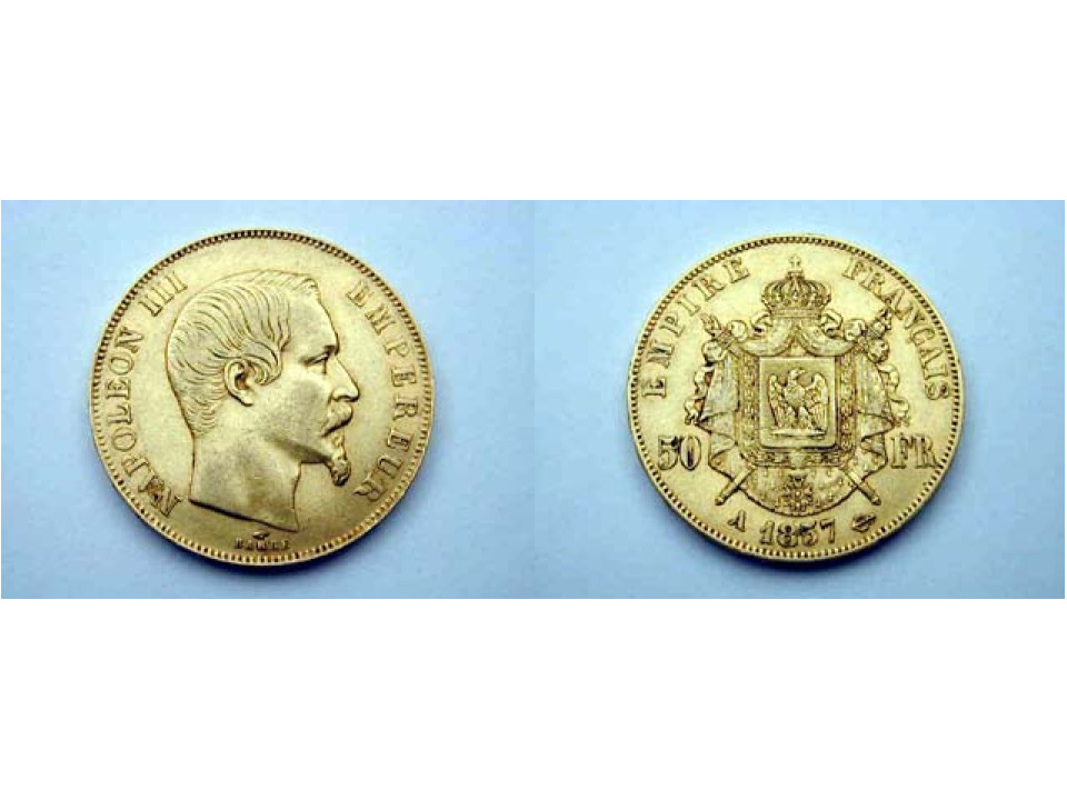 France, Napoleon III, 50 Francs 1857 A