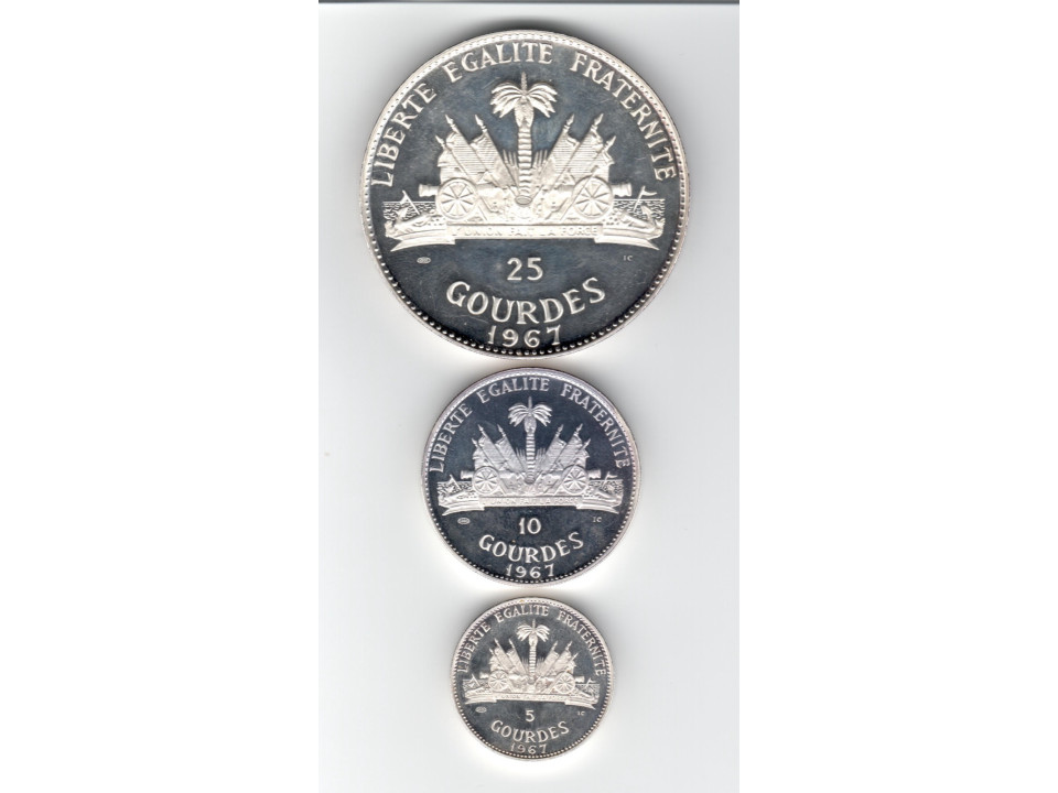 Haiti, Silver Set of 3 Values, 1967