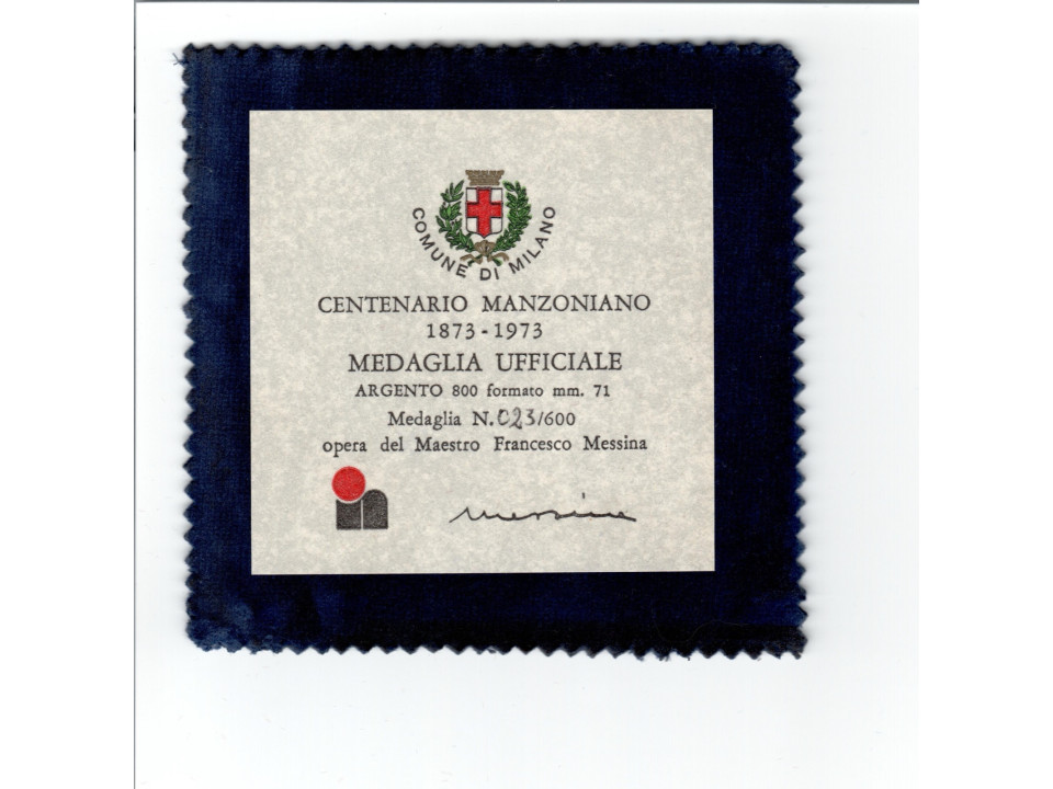 Italia, Centenario Manzoniano Comune di Milano, 1973