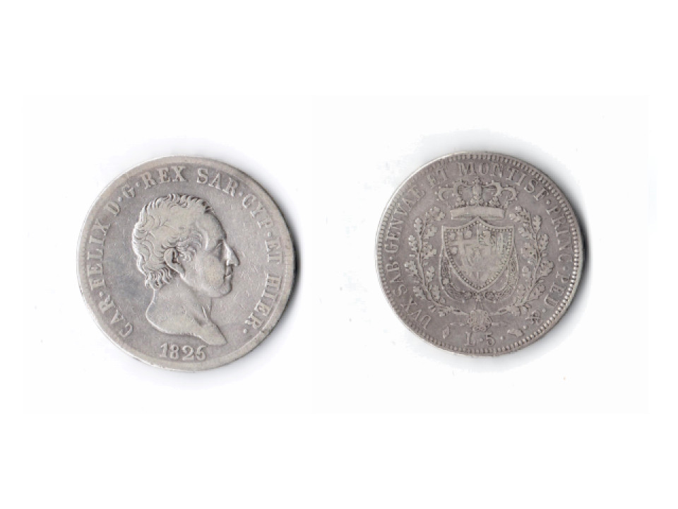 Carlo Felice, 5 Lire 1826, Torino