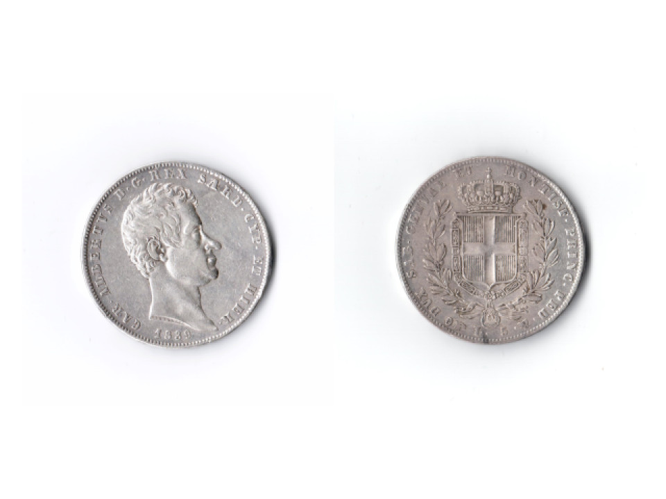 Carlo Alberto, 5 Lire 1839 Turin