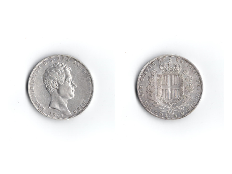 Carlo Alberto, 5 Lire 1847 Genoa