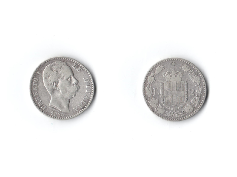Umberto I, 2 Lire 1884, Rome