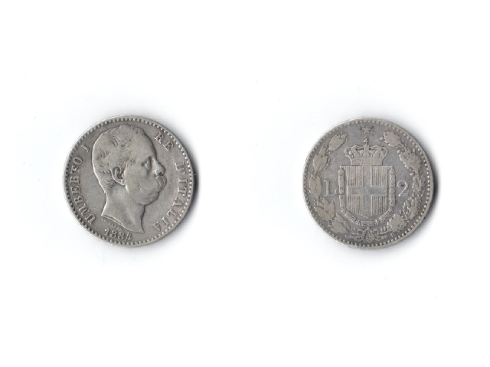 Umberto I, 2 Lire 1884, Rome