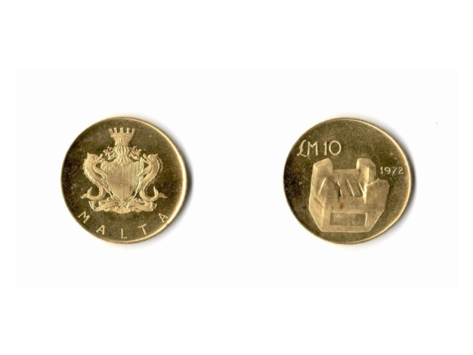 Malta, 10 Pounds 1972